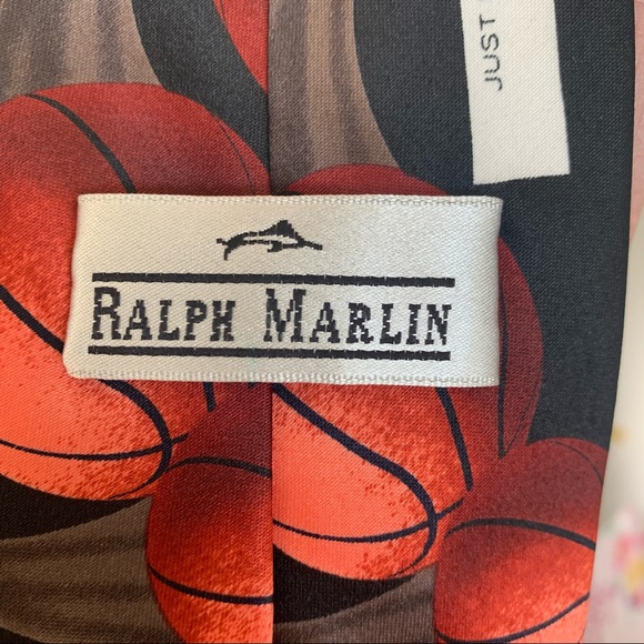 Basketball tie RALPH MARLIN in “Just Balls” collectable pattern, coach gift - Picture 6 of 11